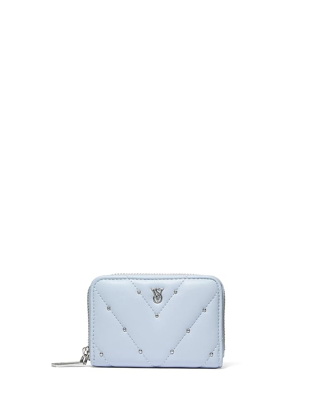 Victoria's Secret Quilted Chevron Zip Wallet - Light Blue